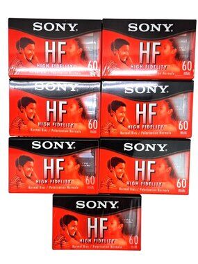 Sony HF High Fidelity 60 Minute Audio Cassette Tape Lot Of 7 New Sealed C-60HFL